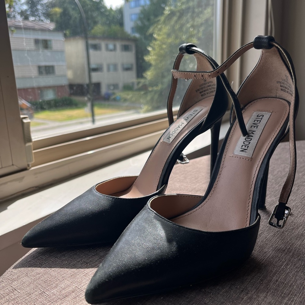 Steve Madden Black Strappy Heels